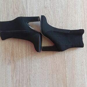 Women's Black Stretch Sock Boots - Unbranded